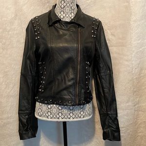 Signature 8 Studded Vegan Leather Jacket - Size L